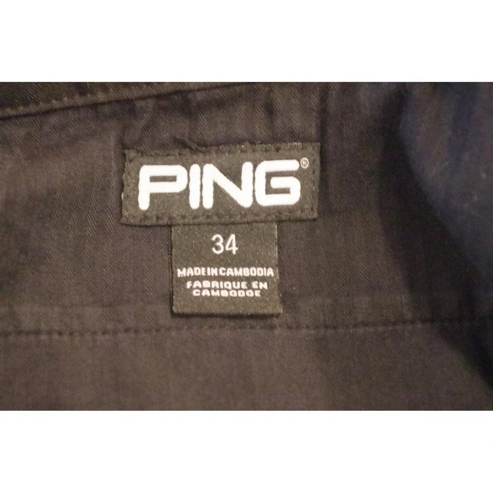 Ping Mens Golf Shorts Black Performance Flat Front Contrast Stitch Size 34
